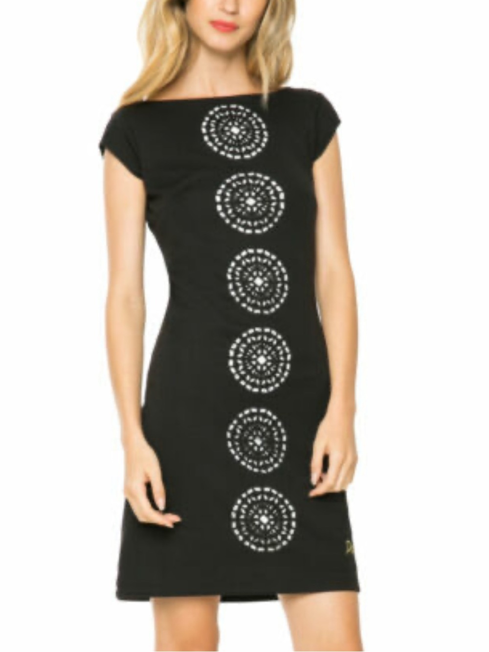 Desigual Black Cutout Detail Sheath Dress Small - New with Tags